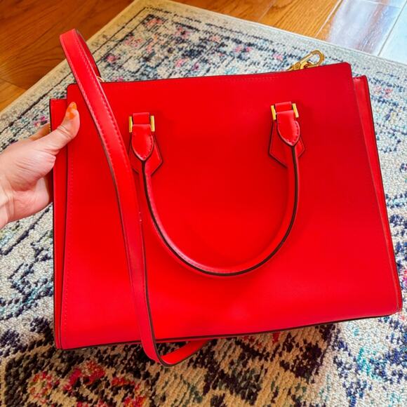 MICHAEL KORS Saffiano Leather Hope Large Satchel in Flame ❤️‍🔥 - Picture 2 of 11